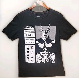 My Hero Academia All Might Symbol Of Peace T-Shirt Black White Adult Size Medium